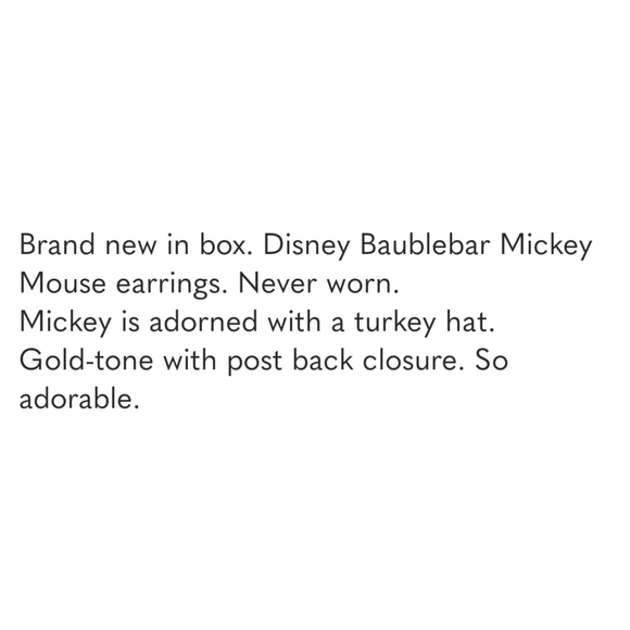 🏷 CLEARANCE! Disney Baublebar Mickey Mouse Turkey Earrings. - Picture 6 of 6